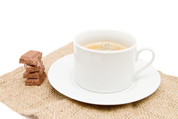 a cup of coffee isolated on white
