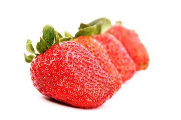 Strawberries on white background