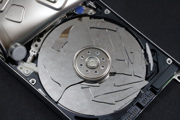 Hard disk physically destroyed