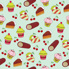 Seamless wallpaper with sweets