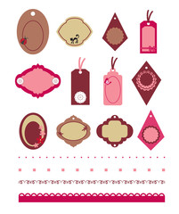 Set of sticker, tag and label pattern, isolated