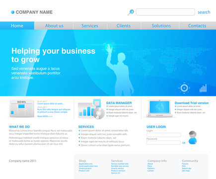 Corporate blue website template new 2011 design