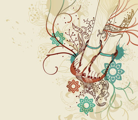 vector  background with legs dressed in summer sandals