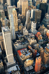Manhattan skyscrapers aerial view