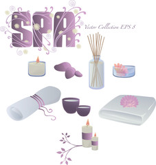 vector collection of spa objects