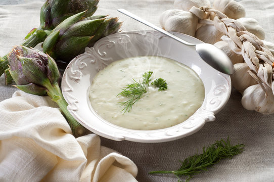 artichoke soup-zuppa di carciofi