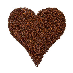 Heart shaped coffee beans