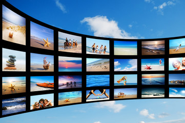 Modern TV screens video panel with summer themes © Photocreo Bednarek