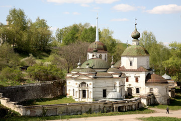 Fototapeta na wymiar Beautiful summer landscape with an orthodox temple