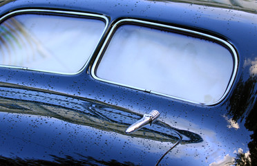 Rear view of classic car