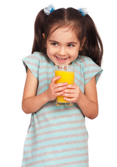 Girl drinking juice