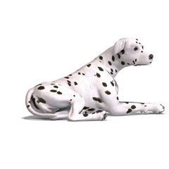 Dalmation Dog. 3D rendering with clipping path and shadow over