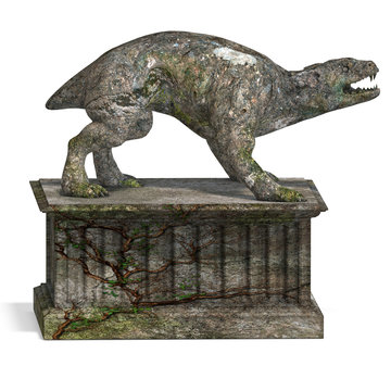a stone creature - the gargoyle. 3D rendering with clipping