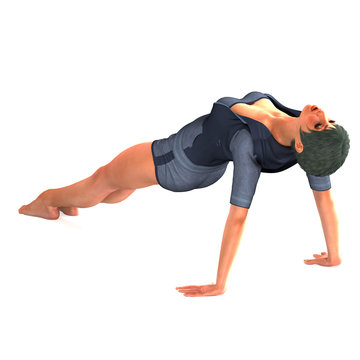 beautiful and sportive girl does a yoga lessen. 3D rendering