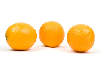 Three Oranges Isolated On White Background