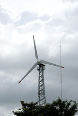 windwheel  in rainy day.