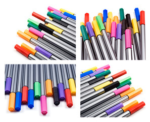 Collage of pens in different colors