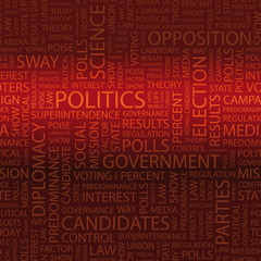 POLITICS. Word cloud concept illustration.