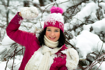 beautiful girl in winter