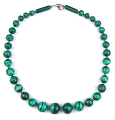 malachite necklace isolated