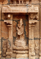 Bas reliefes in Hindu temple. Sri Ranganathaswamy Temple. Tiruch