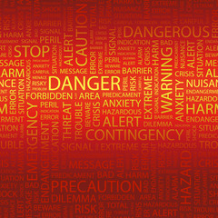 DANGER. Wordcloud vector illustration.