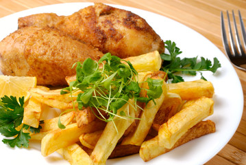Fried chicken with potato