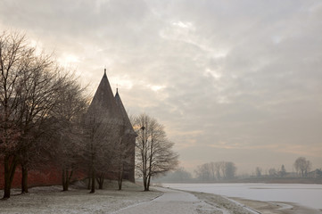 Foggy sunset in Marienburg