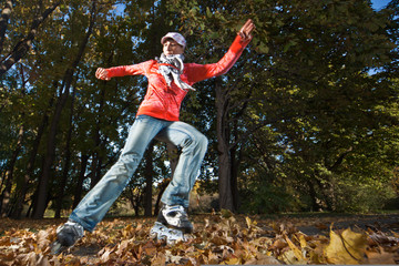 Fast rollerblading