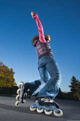 Fast rollerblading