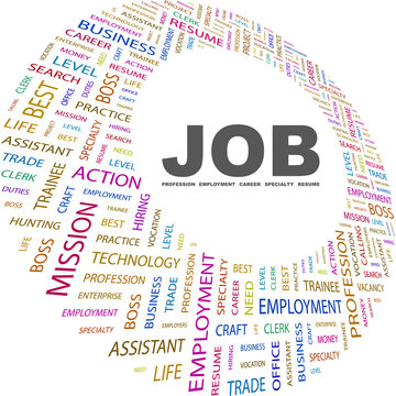 JOB. Word collage on white background.