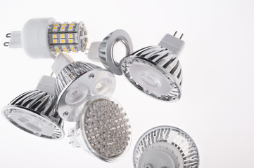 LED lights bulb isolated of white