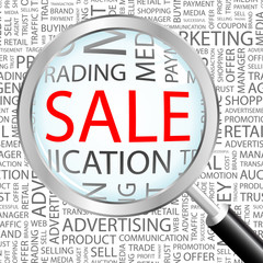 SALE. Illustration with different association terms.