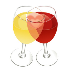 Heart in the rose wine