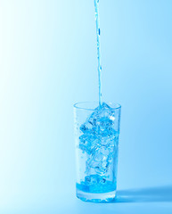 blue splash in glass