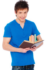 smiley student with books