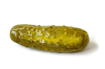 Naturally Fermented Full Sour Pickle isolated on White Backgroun