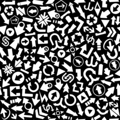 Seamless background with different arrows.