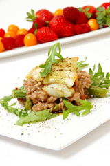 gebratener kabeljau auf rotweinrisotto und ruccola #3