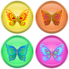 Buttons with butterflies