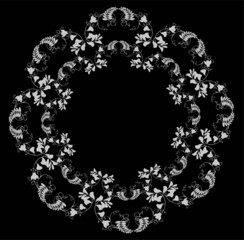 Beautiful decorative framework with flowers.