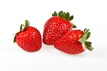Three fresh strawberries (2)