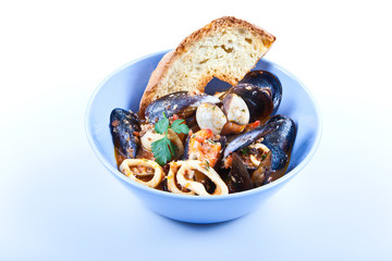 Mediterranean style tomato seafood soup (6).