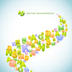 Fototapeta premium Abstract vector background with letter mix.