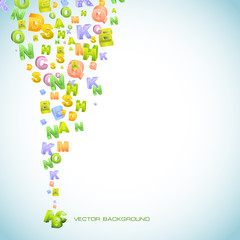 Abstract vector background with letter mix.