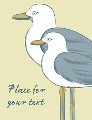 Background Illustration Seagulls