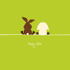 Obraz premium Easter Bunny & Lamb