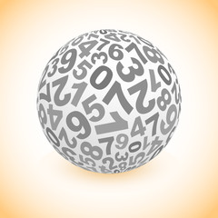Globe with number mix. Vector illustration.