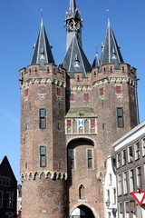 Fototapeta premium The towers of the Gate in Zwolle in the Netherlands
