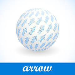 ARROW. Globe with arrow mix. Abstract illustration.